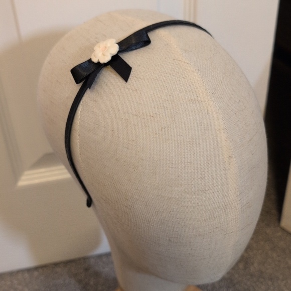 Dolce & Gabbana Black Flower And Bow Headband